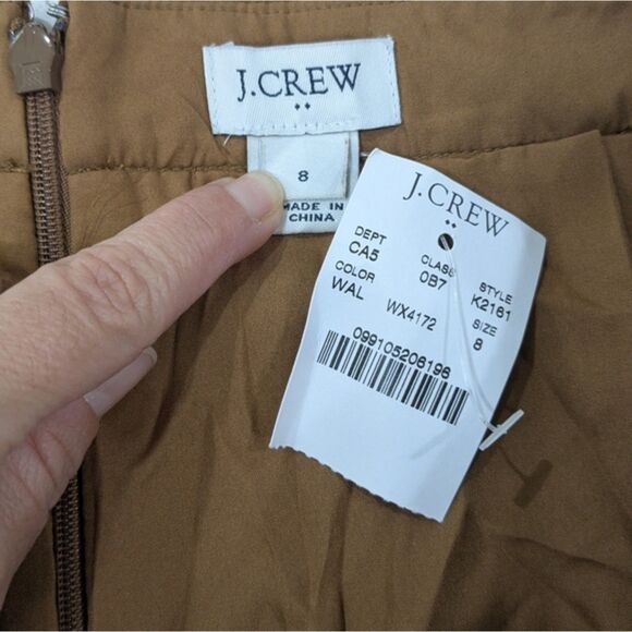 NWT J. Crew Factory Women's Brown Faux Suede Ruffle Mini Skirt Lined Western 8 - Picture 8 of 10